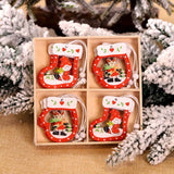 Yeknu 12/9Pcs Christmas Wooden Pendant Snowflake Xmas Tree Hanging Ornaments Christmas Decorations for Home Navidad Gift New Year