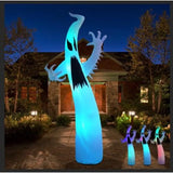 Yeknu Halloween Inflatables Terrible Ghost Decoration with Flash Color Changing Light Blow Up Decor Indoor Outdoor Yard Decorations