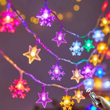 Yeknu Star Snowflake Christmas LED USB Battery 220V String Fairy Lights Garland For Tree New Year Decorations 1.5M-30M Noel Navidad