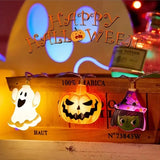 Yeknu Halloween Party LED String Lights Pumpkin Ghost Spider Web Hanging Lamp For Halloween Home Indoor Outdoor Decoration Props 2024