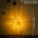 Yeknu Hollow Star Hanging Pendants Ramadan Decoration 2024 for Home Navidad Natal Noel Gifts Christmas Ornaments New Year 2025