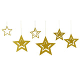 Yeknu Rose Gold Hollow Star Paper Garlands Banner Hanging for Wedding Christmas Decorations Kids Birthday Party Supplies Baby Shower