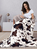 Yeknu Cow Print Blanket Soft Fleece Flannel Cozy Cow Blankets Warm Plush Lightweight Throw Blanket for Sofa Bed Cow Blankets