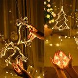 Yeknu 220V/110V/Battery Christmas Lights 2025 String Light Fairy Garland Curtain Decor For Holiday Party Xmas 2024 New Year Decoration