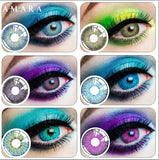 Yeknu LENSES 12 colors 1Pair NEW York PRO Cosplay color contact lens blue lens Contacts for Eyes yearly use