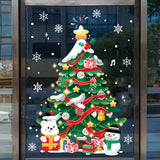 Yeknu Christmas Window Stickers Santa Claus Snowflake DIY Wall Decal Christmas Decorations For Home New Year Ornaments Gift