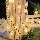 Yeknu 3M LED Bee Lights String Battery Powered Outdoor Waterproof Fairy Garland Lamp For Festival Christmas Garden Bedroom Decor