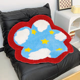 Yeknu Nordic Tufting Sky Star Living Room Carpet Soft Flower Shape Children Play Pad Anti-slip Rug Mat Kawaii Home Tidy Decor 90x90cm