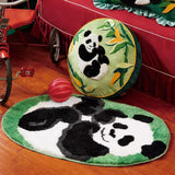 Yeknu Tufting Panda Bathroom Mat Soft Cartoon Animal Kids Room Pad Living Area Carpet Anti-slip Rug Kawaii Home Nursery Decor 50x80cm