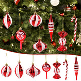 Yeknu 14pcs/box Christmas Ball Ornaments Red Candy Cane Xmas Tree Hanging Pendants Navidad New Year Home Decorations Natal Gift