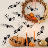 Yeknu Creative 3D Bat Wall Stickers Halloween Decorative Wall Stickers Happy Halloween Party Supplies Background Wall Decoration