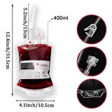 Yeknu 350ml Halloween Blood Bags for Drinks,Blood Bags of Vampire,Energy Drink Bags,Drinkable Blood Bags,Halloween Scary Props