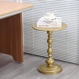 Yeknu Vintage Coffee Table Living Room Side Table American Small Round Desk Bedroom High-grade Bedside Table Furniture Ornaments