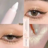 Yeknu 14 Colors White Eyeliner Shiny Glitter Eyeshadow Stick Eye Liner Pen Matte Brown Pink Pearlescent Eyes Makeup Brighten Silkworm