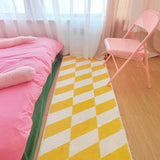 Yeknu Bedroom Rug Bedside Carpet Living Room Decor Striped Plaid Rugs Home Decoration Modern Cute Floor Mat Long  Soft Fluffy Plush