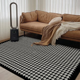 Yeknu Modern Minimalist Houndstooth Living Room Carpet Large Area Black White Design Bedroom Rug Coffee Table Mat IG Luxury Decor Home