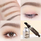 Yeknu Air Cushion Wild Eyebrow Painting Paste Square Brush Tea Brown Pressing 3D Dye Dip Eyebrow Enhancers Cream Hairline Modification