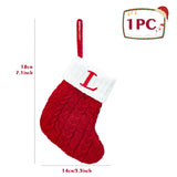 Yeknu Christmas Socks Knitting Snowflake Letter Stocking Christmas Decoration For Home 2024 Xmas Tree Ornament Gift Navidad Natal 2024