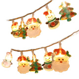 Yeknu Christmas Lights String Santa Claus Snowman Battery-operated Garland LED Christmas Decorative Light Party New Year's Decor