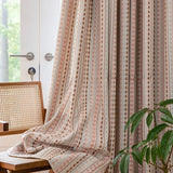 Yeknu Retro Living Room Home Decoration Curtains Creative Striped Jacquard Study Curtains Woven Bedroom Blackout Curtain Штора