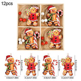 Yeknu Christmas Wooden Pendants Gingerbread Man Gnomes Xmas Tree Hanging Oranment Noel Navidad Decorations for Home New Year Gift