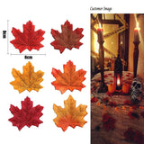 Yeknu 100/200Pcs Artificial Silk Maple Leaf Autumn Fake Leaves Garland Maple Leaves Vine Thanksgiving Halloween Wedding Party Decor