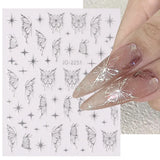 Yeknu - Metal Mirror Butterfly Sticker for Nails Holographic Butterflies Star Adhesive Slider Wraps Spring Gel Polish Decals FBJO-2251
