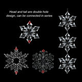 Yeknu 3Pcs Christmas Acrylic Snowflake Ornaments Transparent Xmas Tree Hanging Pendant Christmas Decorations for Home New Year