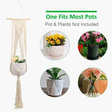 Yeknu Macrame Handmade Plant Hanger Baskets Flower Pots Holder Balcony Hanging Decoration Knotted Lifting Rope Home Garden Supplies