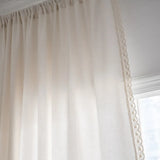 Yeknu Cotton Linen American Style White Curtain Blackout Thick with Sun Lace Drape for The Luxury Living Room Curtains Home Decoretion