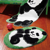 Yeknu Tufting Panda Bathroom Mat Soft Cartoon Animal Kids Room Pad Living Area Carpet Anti-slip Rug Kawaii Home Nursery Decor 50x80cm