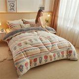 Yeknu Autumn and Winter Double Face Quilt Snow Velvet Milk Velvet Winter Quilt Thickened Quilt Core Single Double Bedding