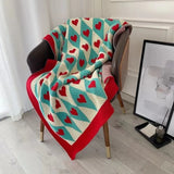 Yeknu Love Heart Knitted Blankets Bohemian Plaid Throw Blanket Sofa Cover Leisure Bed Cover Blanket Bedspread