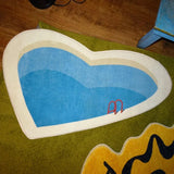 Yeknu Cartoon Love Shape Soft Plush Floor Mat for Children, Bedside Rugs, Kids' Room Decor, Bedroom Carpet, Home Rug, Swimming Pool