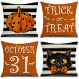 Yeknu 4PCS 45x45cm Halloween Cushion Cover Pumpkin Wizard Ghost Halloween Decor For Home Decorative Sofa Car Chair Decor PillowCase