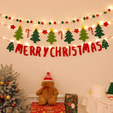 Yeknu LED String Light DIY Handmade Decorated Merry Christmas Holiday Hanging Home Room Background Pull Flag Banner Christmas Pendant