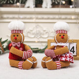 Yeknu Christmas decoration supplies couple gingerbread man doll wine bottle hug wine bottle sleeve creative wine bottle decoration