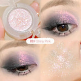 Yeknu Diamond Glitter Monochrome Eyeshadow Palette Discoloration Eyeshadow Highlighter Sequins Waterproof Lasting Eyes Makeup Pigments