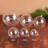 Yeknu 4-10CM Christmas Transparent Ball Plastic Fillable Bauble Xmas Tree Hanging Ornaments Decoration for Home Wedding Party Gift Box