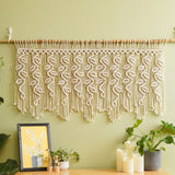 Yeknu Handwoven Macrame Tapestry Curtain Windown Haing Curtain Tapestry Boho Style Room Decoration Home Background