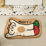 Yeknu Cute Tufting Cat Dog Bathroom Mat Cartoon Bathmat Rug Carpet Entrance Doormat Floor Anti Slip Pad Aesthetic Home Decor 40x70cm