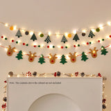 Yeknu LED String Light DIY Handmade Decorated Merry Christmas Holiday Hanging Home Room Background Pull Flag Banner Christmas Pendant