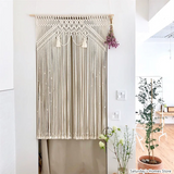 Yeknu Macrame Curtain Tapestry Handwovwen Tassel Pendant Bohemia Door Curtain Tapestry Window Curtain Tapesrtry Wedding Background