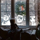 Yeknu Christmas Window Stickers Santa Claus Snowflake DIY Wall Decal Christmas Decorations For Home New Year Ornaments Gift