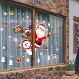 Yeknu Christmas Window Stickers Santa Claus Snowflake DIY Wall Decal Christmas Decorations For Home New Year Ornaments Gift