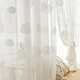 Yeknu 1PC Cartoon White 3D Cloud Curtain for Kids Baby Bedroom Sheer Drape Kindergarten Window Treatment