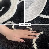 Yeknu Nordic Tufting Black White Living Room Carpet Soft Brain Shape Round Children Play Pad Anti-slip Rug Mat Kawaii Home Tidy Decor