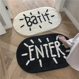 Yeknu 3D Letter Embroidery Tufting Catpet Soft Tuftted Doorway Rug  Absorbent An-slip Bathroom Foot Floor Mats Toilet Kitchen Floorats