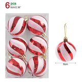 Yeknu 6Pcs/box 6cm Christmas Ball Ornaments Xmas Tree Hanging Pendant Christmas Decorations for Home Navidad Natal New Year Gift