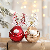 Yeknu 2pcs Elk Christmas Balls Ornaments Xmas Tree Hanging Bauble Pendant  Christmas Decorations for Home New Year Party Navidad